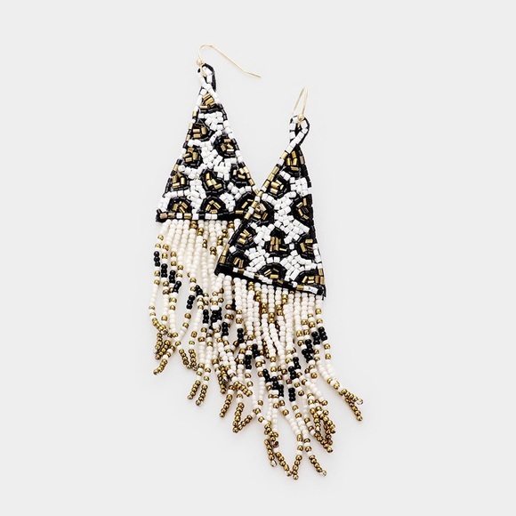 Boho fringe drop earrings - Picture 1 of 3